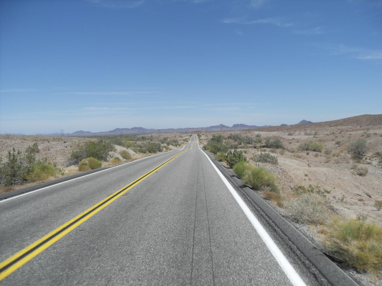 Long open desert road, Arizona