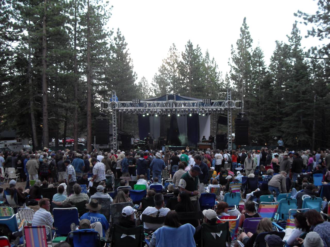 Setting up the stage for the headliners, Beer and Blues Festival, Mammoth Lakes